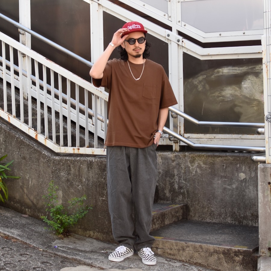 00s  バギートラックパンツ 刺繍ロゴ ダークグレー O バーラップ アウトフィッター ( BURLAP OUTFITTER ) QUICK DRY DENIM